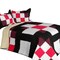 3-Piece Handmade Full/Queen Quilt Set, TC Fabric Geometric Patchwork, Vermicelli Quilted